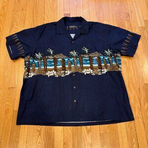 FAVANT Hawaiian Shirt Aloha Surf Floral Tikis and Island Size 4XL